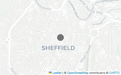 Map of Cutlers' Hall Sheffield