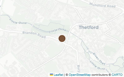 Map of Thomas Paine Statue Thetford